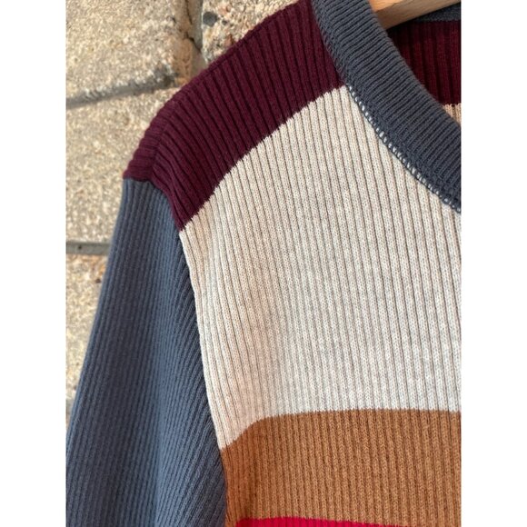 NWT Faherty Womens Mikki Henley Top XL Organic Cotton Colorblock Burgundy/Gray/W - Picture 6 of 8